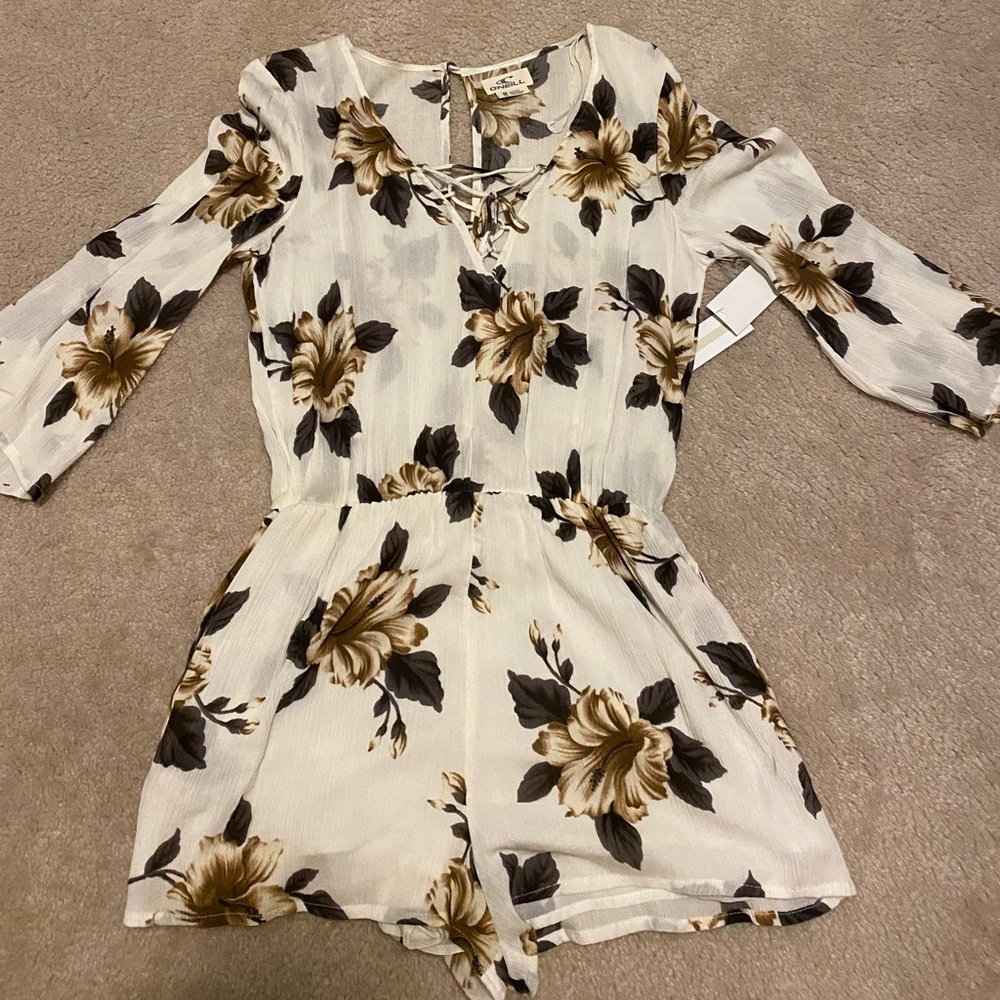 White and flower romper from a surf shop in my town